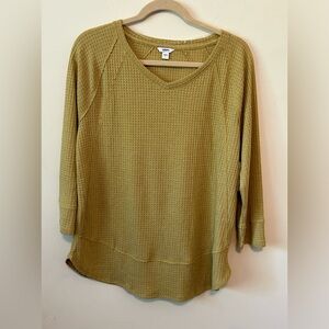 Sonoma‎ Long Sleeve lightweight soft Mustard Cozy stretchy Tunic Top Size L NWT